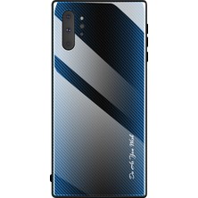 Seashell Digital Doku Gradyan Temsilli Cam Geri+Yumuşak Tpu Kenar Telefon Kabuğu Samsung Galaxy Note 10 Plus/note 10 Plus 5g-Mavi/siyah (Yurt Dışından)