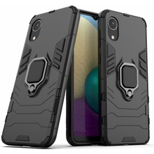 Seashell Digital Samsung Galaxy A03 Çekirdek-Siyah Için Halka Kickstand Anti-Cratch Sert Pc Yumuşak Tpu Şok Emici Telefon Kasası (Yurt Dışından)