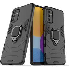 Seashell Digital Yüzük Tutucu Kickstand Hard Pc+Esnek Yumuşak Tpu Çift Katman Şok Emilim Samsung Galaxy M52 5g-Black Için (Yurt Dışından)