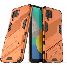 Seashell Digital Samsung Galaxy M32 (Global Sürüm) -Orange Için Şok Dayanıklı Pc+Tpu Combo Case Kickstand Tasarım Koruyucu Telefon Kılıfı (Yurt Dışından)