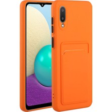 Seashell Digital Samsung Galaxy M02/A02-TURUNCU Için Kart Sahibi ile Yumuşak Tpu Telefon Geri Kasa Kapağı (Yurt Dışından)