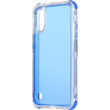 Seashell Digital Samsung Galaxy A01-BLUE Için Sert Pc+Tpu Koruyucu Telefon Kılıfı (Yurt Dışından)