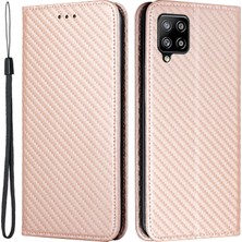 Seashell Digital Telefon Kaplama El Kayışı Tasarımı Karbon Fiber Doku Stand Cüzdan Tasarımı Samsung Galaxy A42 5g-Ros (Yurt Dışından)