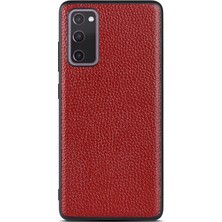 Seashell Digital Samsung Galaxy S20 Fe/fan EDITION/S20 Fe 5g/fan Edition 5G/S20 LITE/S20 Fe 2022 Litchi Doku Güneş Deri Kapalı Tpu Pc Combo Case-Red (Yurt Dışından)