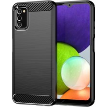 Seashell Digital Karbon Fiber Dokusu 1.8mm Tpu Kasa Fırçalanmış Yüzey Parmaksız Damla Geçirmez Telefon Koruyucu Kapak Samsung Galaxy A03S (166.5 x 75.98 x 9.14MM) -Black (Yurt Dışından)