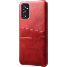 Seashell Digital Samsung Galaxy M52 5g-Red Için Çift Kart Yuvaları ile Premium Pu Deri+Pc Anti-Çizgiye Karşı Sert Kase (Yurt Dışından)