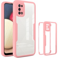 Seashell Digital 360 Derece Her Şey Dahil Telefon Kılıfı Pet Ekran Koruyucusu+Akrilik Arka Panel+Samsung Galaxy A02S (166.5X75.9X9.2MM) Için Tpu Çerçeve Kapağı -Pink (Yurt Dışından)