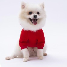 Pettrend Kırmızı Kanguru Cepli Kedi-Köpek Hoodie- Sweatshirt  Kedi Köpek Kıyafeti