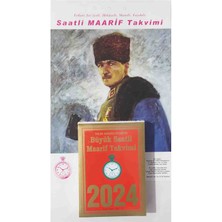 Saatli Maarif Takvimi 2024 Büyük Boy- Atatürk Posteri Arka Kartonlu