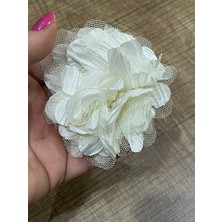 Gönülden Tasarım 10X10 cm Tüllü Kabartma Tasarım Çiçek Broş Yaka Iğnesi Türban Iğnesi