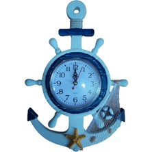 Hediye Sandalı Duvar Saati, Deniz Temalı Yelkenli Dümen
