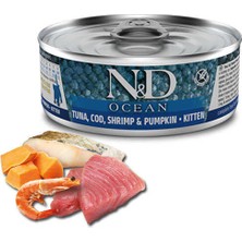 N&D Nd Ocean Morina & Karides Balkabağı Yavru Kedi Konservesi 80 gr