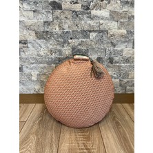 Zafu, Yoga, Meditasyon, Yer Minderi, Oranj Desenli, Karabuğday Kabuğu Dolgulu