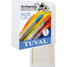 Artlantis Tuval 15X15 Astarlı Kare Mini Tuval 8 Adet Resim Küçük Tuvali 15X15 Tual Akrilik Boya Yağlı Boya Için Ideal