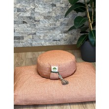 Yoga Meditasyon Turuncu Set, Zafu Karabuğday Kabuğu Dolgulu, Zabuton Organik Pamuk Dolgulu