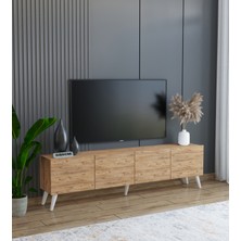 Suba Home Subahome Ahşap Görünümlü %100 Mdf 4 Kapaklı Tv Ünitesi 160 x 30 x 45 Modern ve Fonksiyonel Tasarım