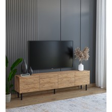 Suba Home Subahome Minimalist Demir Ayaklı Ahşap Görünümlü Tv Ünitesi -Ideal Ebatlarla Modern Tasarım