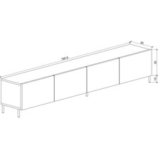 Suba Home Subahome Minimalist Demir Ayaklı Ahşap Görünümlü Tv Ünitesi -Ideal Ebatlarla Modern Tasarım