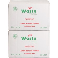 Sa Waste Jumbo Boy Çöp Poşeti 80*110 cm 20'li 2 Koli 400 Adet