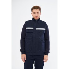 Orange Safety Yelek 7/7 Gabardin %100 Pamuk Kapitoneli Reflektörlü