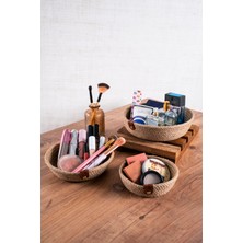 Concise Natural 3lü Hasır Sepet Organizer Çok Amaçlı Düzenleyici