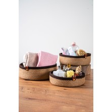 Concise Natural 3lü Hasır Sepet Organizer Çok Amaçlı Düzenleyici