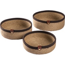 Concise Natural 3lü Hasır Sepet Organizer Çok Amaçlı Düzenleyici
