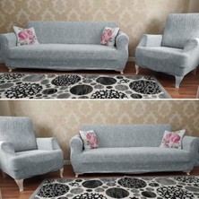 riselerhome Riselerhome Jakarlı Düz Desen Esnek Kanepe Kılıfı Tamıkı Koltuk Örtüsü 3+3+1+1 Yıkanabilir Koltuk Kılıfı Kanepe Çekyat Örtüsü