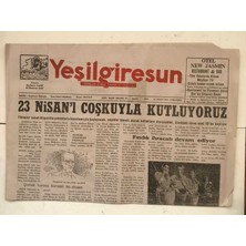 Gökçe Koleksiyon Yeşilgiresun Gazetesi 23 Nisan 2003 - 23 Nisanı Coşkuyla Kutluyoruz  GZ7697