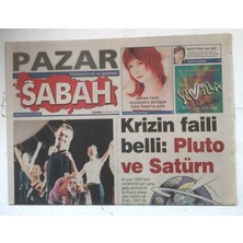 Gökçe Koleksiyon Sabah Pazar Gazetesi 22 Nisan 2001 - Krizin Faili Belli Oldu  Pluto ve Satürn    GZ8067