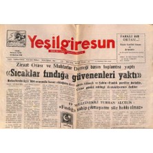 Gökçe Koleksiyon Yeşil Giresun Gazetesi 20 Temmuz 2000 - Sağrak Göl Yayla Şenliği Pazar Günü Yapılacak  GZ77890