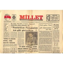 Gökçe Koleksiyon Millet Gazetesi 4 Haziran 1976 - Türkeş Türk Aydını, Türk Gibi Düşünmelidir   GZ89660