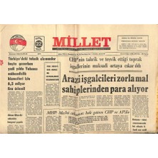 Gökçe Koleksiyon Millet Gazetesi 22 Aralık 1975 - Arazi Işgalcileri Zorla Mal Sahiplerinden Para Alıyor    GZ89593