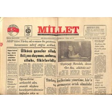 Gökçe Koleksiyon Millet Gazetesi 21 Aralık 1975 - Mhp Lideri Türkeş Solcu Mason Bir Gazetenin Konuşmasını Tabrif Ettiğini Açıkladı    GZ89594