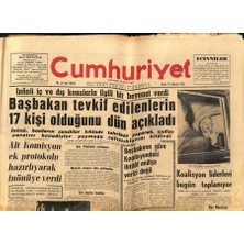 Gökçe Koleksiyon Cumhuriyet Gazetesi 23 Ağustos 1963 - Başbakan Tevkif Edilenlerin 17 Kişi Olduğunu Dün Açıkladı   GZ88137