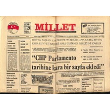 Gökçe Koleksiyon Millet Gazetesi 24 Eylül 1976 - Chp Parlemento Tarihine Kara Bir Sayfa Ekledi   GZ89556