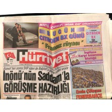 Gökçe Koleksiyon Hürriyet Gazetesi 14 Kasım 1990 - Inönünün Saddamla Görüşme Hazırlığı - Bülent Ersoy Ekranda  GZ90563