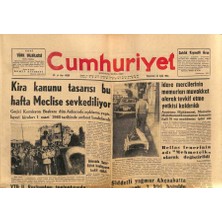 Gökçe Koleksiyon Cumhuriyet Gazetesi 23 Eylül 1963 - Kira Kanunu Tasarısı Bu Hafta Meclise Sevkediliyor  GZ85367