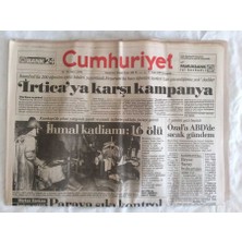 Gökçe Koleksiyon Cumhuriyet Gazetesi 17 Ocak 1990 - Kumkapıda Çıkan Yangında Ihmal Katliamı  16 Ölü  GZ73202