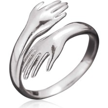 Stil Love ​gümüş Sarılan Eller Yüzük