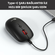 Lenovo Lecoo WS211 Dual Mod 2.4GHz WiFi + Bluetooth 1600DPI 6 Tuşlu Şarjlı Sessiz Kompakt Kablosuz Optik Mouse Siyah