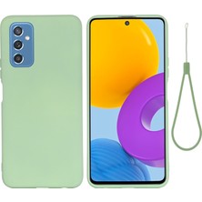 Seashell Digital Samsung Galaxy M52 5g-Green Için Bilek Kayışı ile Yumuşak Sıvı Silikon Anti Drop Telefon Koruyucu Arka Kılıf Kapağı (Yurt Dışından)