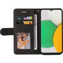 Seashell Digital Samsung Galaxy A03 Çekirdeği Için Çift Renkli Ekleme Kılıfı, Pu Deri Cüzdan Görüntüleme Stand Koruyucu Kapak Strap-Black (Yurt Dışından)