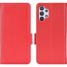 Seashell Digital Litchi Doku Şok Geçirmez Pu Deri Telefon Kapağı Folio Flip Cüzdan Kılıf Koruyucu Kabuk Samsung Galaxy A13 4g-Kırmızı (Yurt Dışından)