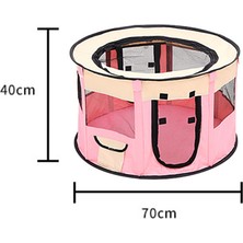 Habby Katlanabilir Evcil Hayvan Çadırı-Pembe-S:70*70*40 (Yurt Dışından)