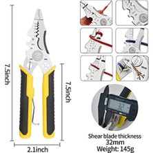 Sunshinee Tel Sıyırıcı, Tel Kesici, Sıyırma Için Çok Amaçlı Tel Kesici, Kablo Sıyırıcı, Ağır Hizmet Elektrikçi Pensesi (Yurt Dışından)