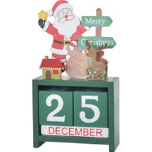 Sunshinee Noel Masa Takvimi Masa Numarası Tarih Ahşap Bloklar Takvim Geri Sayım Noel Masaüstü Takvimi Noel Dekoru A (Yurt Dışından)