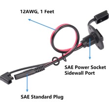 Sunshinee 30 cm 12AWG Sae - Sae Soket Yan Duvar Bağlantı Noktası Panel Montajlı Güneş Kablosu, Sae Hızlı Bağlantı Kablo Demeti Kablosu (2'li Paket) (Yurt Dışından)