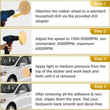 Sunshinee Çıkartma Sökücü Silgi Tekerlek Yapıştırıcı Sökücü Adaptörü ile 2 Paket Matkap Için 4 Inç Kauçuk Silgi Tekerlek Araba Vinil (Yurt Dışından)