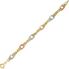 Sembol Gold 14 Ayar Altın bileklik Tricolor